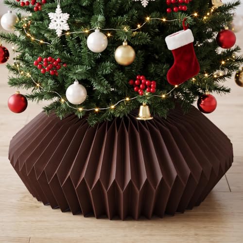 Lanpn Cache Pied de Sapin de Noël en Papier Pliable, Jupe de