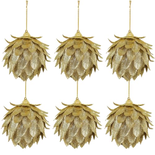 DAHI 6 Pcs Grosse Boule de Noel Doré - Déco Sapin Pomme de P