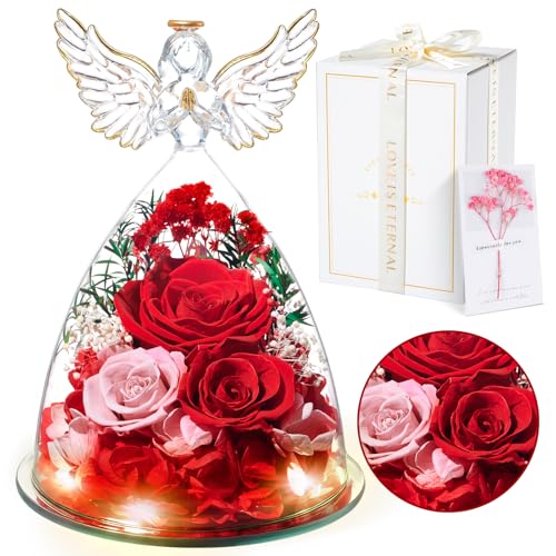 Touloube Rose Eternelle Cadeaux de la Fête des Mères Femme,