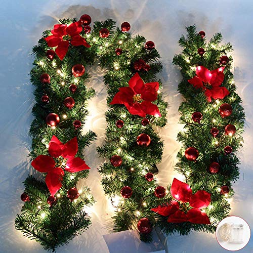 Queta Guirlande de Sapin Décoration Noël Guirlande avec Boul