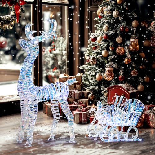 Renne et Traîneau Lumineux Noël