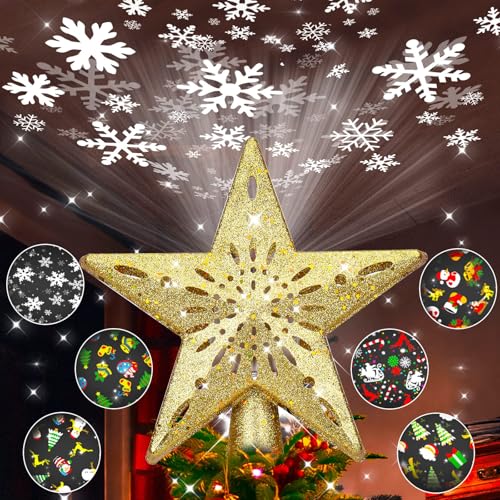 Johiux Etoile Sapin de Noel,Pointes de Sapin 3D Rotation Pro