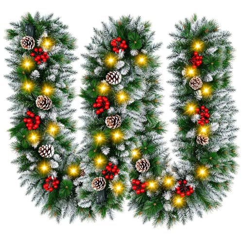 Aischens 2,7m Guirlande de Noël pré-illuminée avec 30 LED, p