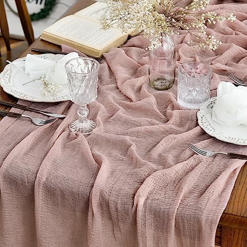 Artoid Mode Chemins de Table Gaze Mousseline Bohême Rose Pou