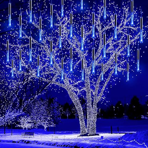 Kwaiffeo Guirlande de Noël LED étanche, 10 tubes, effet plui