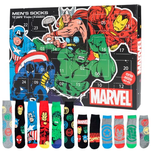 Marvel Calendrier de lAvent avec 12 paires de chaussettes Ta
