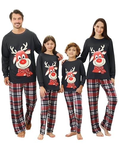 Pyjama Noël Famille Imprimé Cerfs