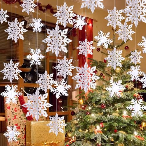 12 Pièces 3D Flocons de Neige Décoration - Décorations à Sus