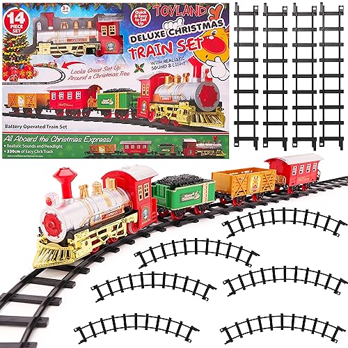 Toyland® Ensemble de Train de Noël de Luxe 14 Pièces avec So