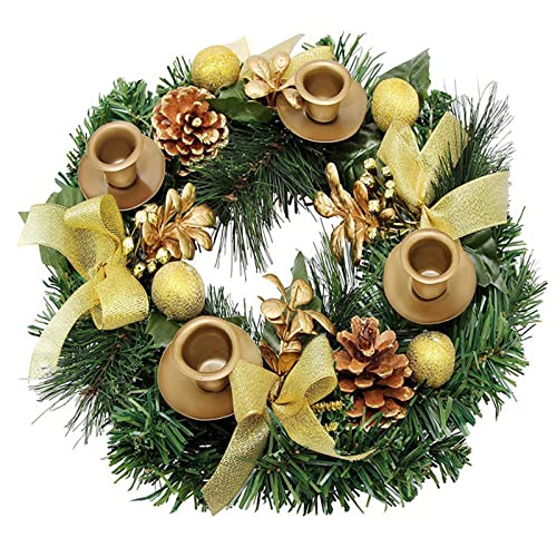 Couronne de Lavent avec Bougeoir, Bougie Noel Decoration Lum