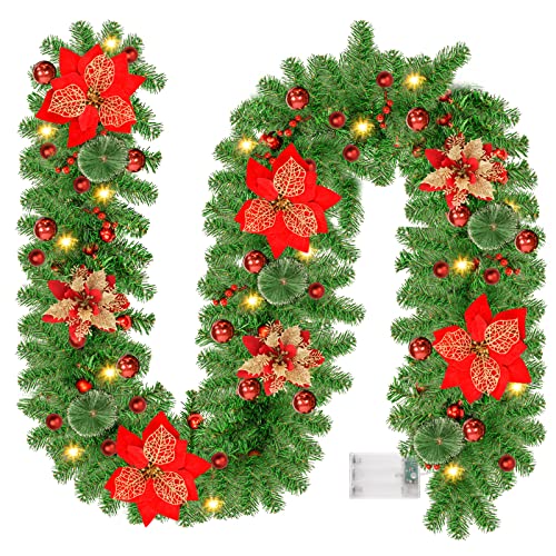 Zateety Guirlande de Noël 270cm: Guirlande Sapin Artificiel 