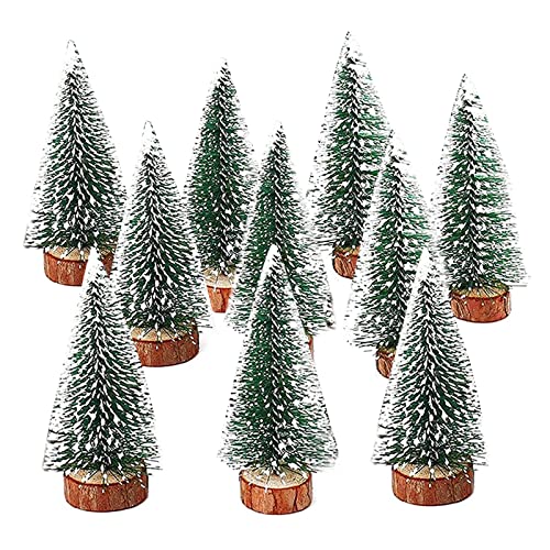 10 Pcs Mini Sapin De Noël En Sisal Artificiel - Arbre Miniat