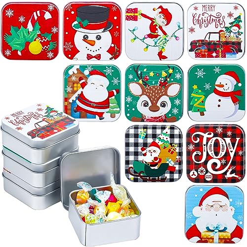 Tanlade Lot de 20 boîtes en métal fantaisie de Noël à la men