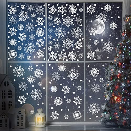 570 Pièces Clings de Fenêtre de Noël Sticker Flocon de Neige
