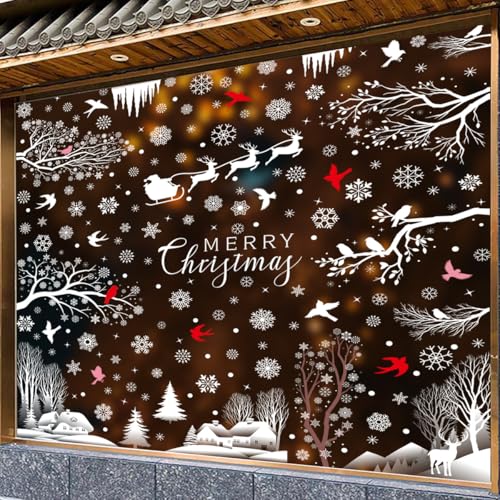 394 pcs Autocollants pour fenêtre de Noël - Autocollants aut
