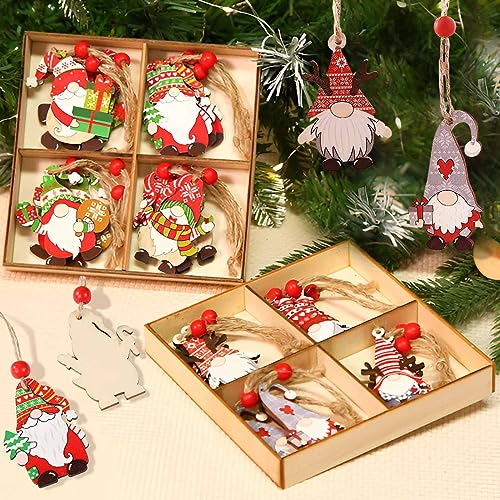 Ornements Sapin Noël Bois 24 pcs