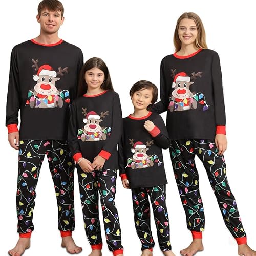 Pyjama Noël Famille Motif Cerf