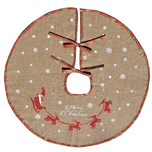 Tapis cache-pied de sapin de Noël Amajoy en toile de jute av