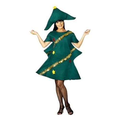 Smiffys Costume sapin de Noël, Vert, avec tunique et chapeau