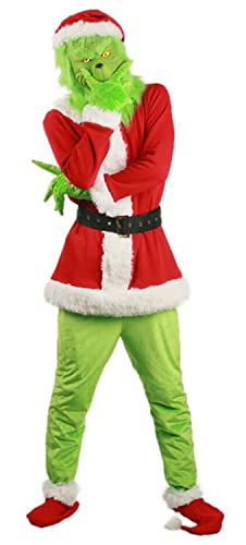 ZLYJ Costume De Noël Grinch pour Hommes Adulte De Luxe Costu