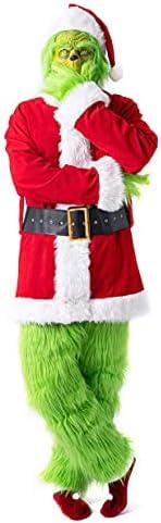 SUAIIOLK Costume de Grinch de Noël, costume de monstre vert 
