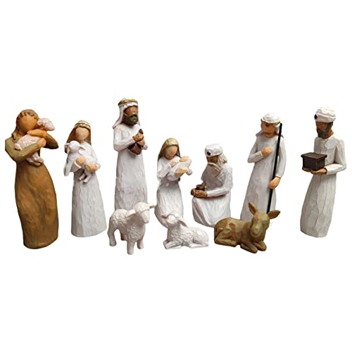 Ensemble de 10 Figurines de Crèche de Noël, 12cm Figurines d