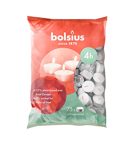 Bolsius - D-Light - Lot de 75 bougies chauffe-plat emballées
