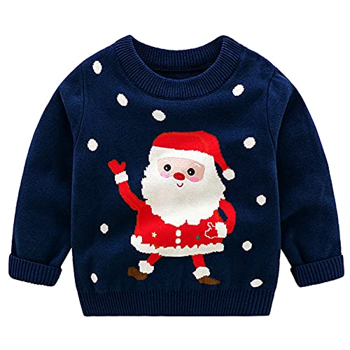 Enfant Noël Pull Hiver Tricoté Manches Longues Sweat-Shirt B