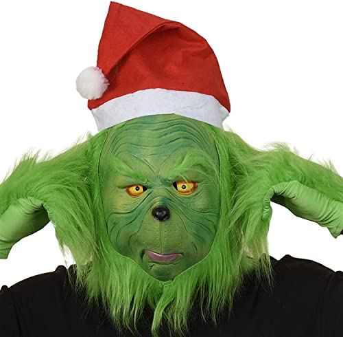 Senua Masque Grinch avec bonnet de Père Noël et gants - Acce