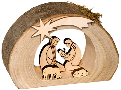 Kaltner Präsente - Crèche de Noël en bois - Avec Jésus, Mari