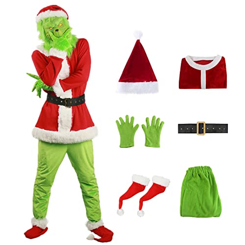 YEAJION Costume de Noël Grinch pour Adulte Furry Grinch Cost
