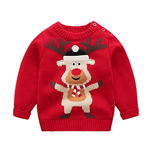 Garçons Filles Noël Pull Bébé Hiver Tricoté Sweater À Manche