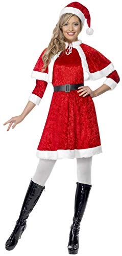 Smiffys Costume de Mère Noël, Rouge, avec robe, cape, bonnet