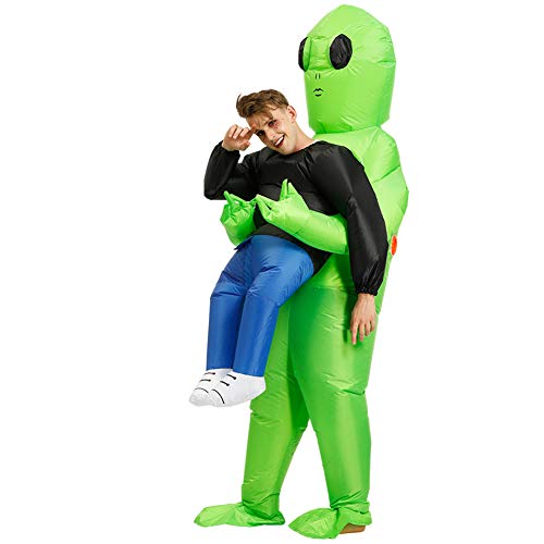 Syfinee Deguisement Adulte Green Alien Carrying Human Costum