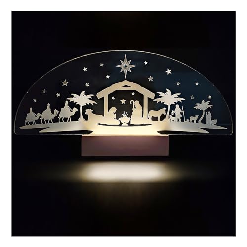 Crèche de Noël Lumineuse, scène nativité 3D LED