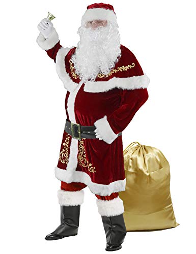 Ahititi Costume de Père Noël pour Hommes 12pcs Complet de Dé