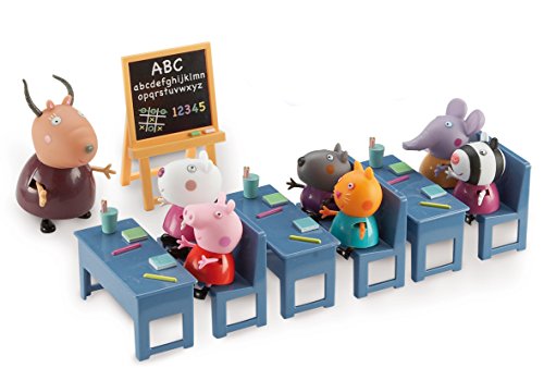 Peppa Pig, Salle de Classe avec 7 Personnages, Figurines, (P