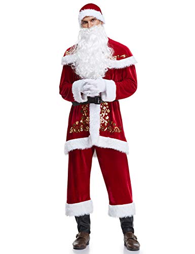 ShiyiUP Noël Costume de Père Noël de Déguisement pour Adulte