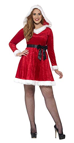 Smiffys Costume Mademoiselle Noël, grande taille, Rouge, ave