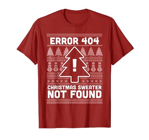 Error 404 Pull de Noël moche introuvable Motif Nerd T-Shirt
