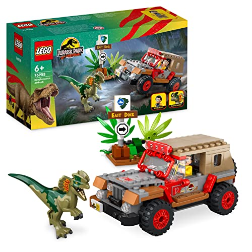LEGO 76958 Jurassic Park LEmbuscade du Dilophosaure, Jouet D