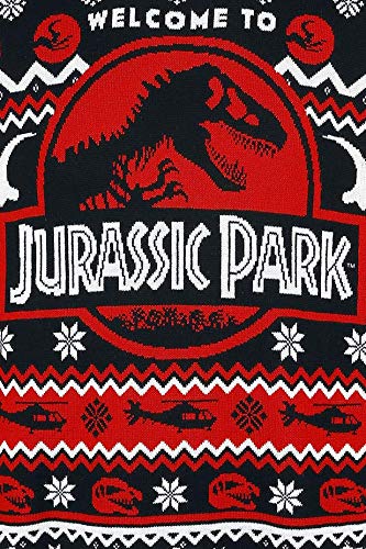 Jurassic Park Logo Homme Pull de Noël Multicolore S