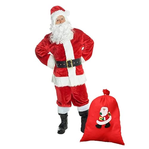DONGQI 7 Pièces Costume de Père Noël Unisex Classique Costum