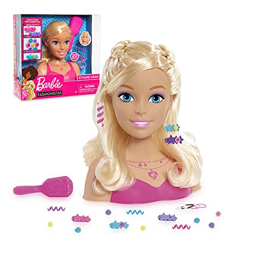 Barbie, Tête à Coiffer Basic, 20 pièces incluses, Jouet pour