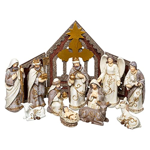 Crèche de noël avec santons 11 santons résine h25cm - Feeric