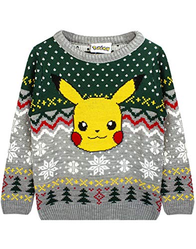 Pokemon Pull de Noël Pull de fête tricoté Pikachu pour Enfan