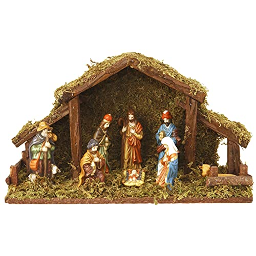 ToCi Nativité de Noël avec figurines peintes à la main | écu