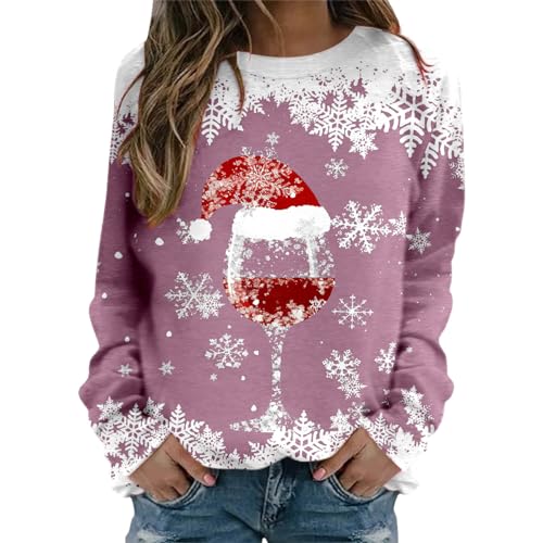 Ugly Christmas Shirts Manches Longues Haut Femme Pull Noel R
