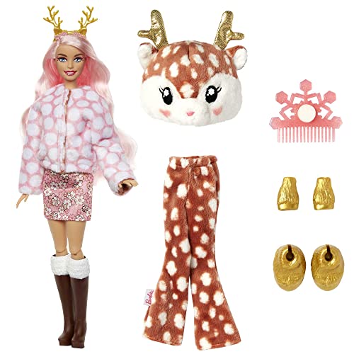 Barbie Poupée Mannequin Cutie Reveal Snowflake Sparkle avec 