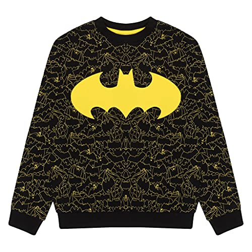 DC Comics Batman Logo Jungen Crewneck Sweatshirt. Schwarz 98